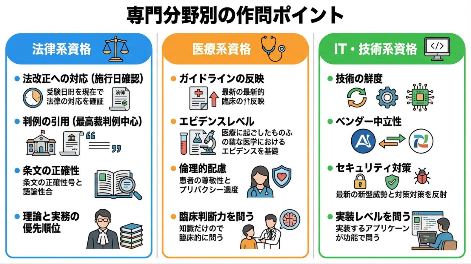 専門分野別の作問ポイント