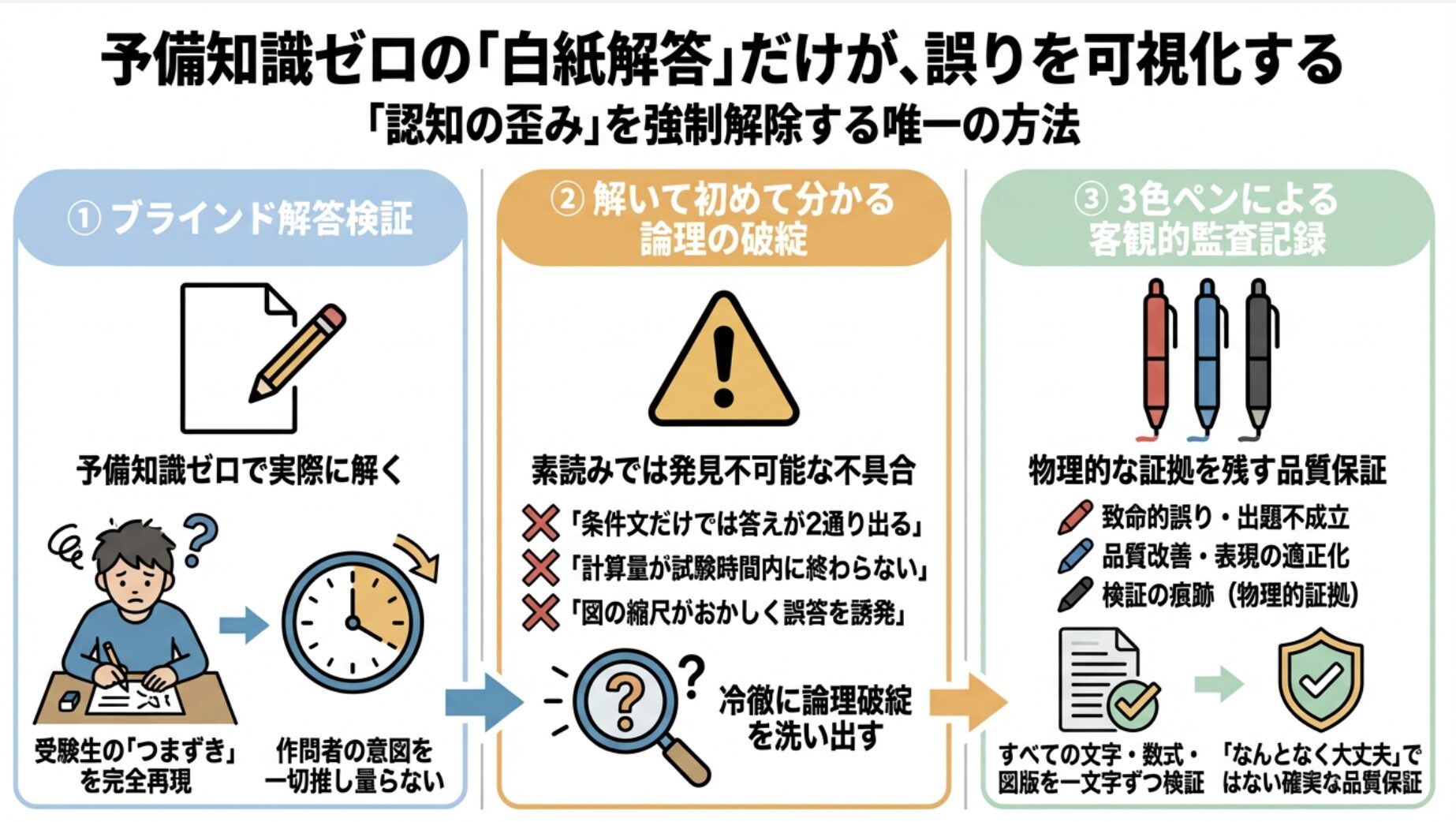 予備知識ゼロの「白紙解答」だけが、誤りを可視化する