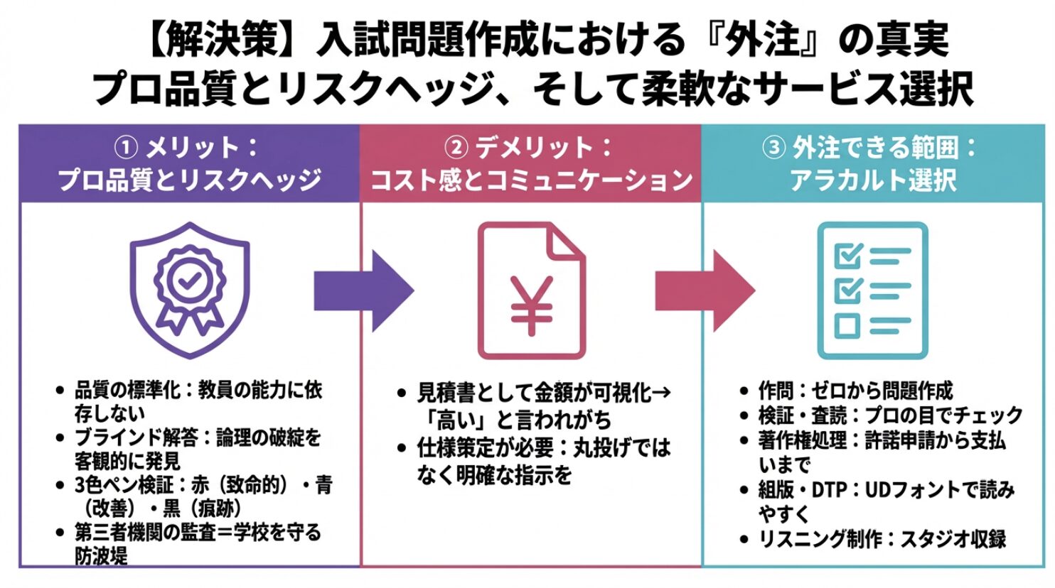 【解決策】入試問題作成における「外注(アウトソーシング)」の真実