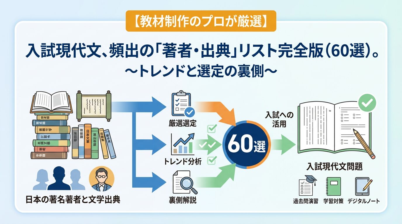 【教材制作のプロが厳選】入試現代文、頻出の「著者・出典」リスト完全版(60選)。〜トレンドと選定の裏側〜